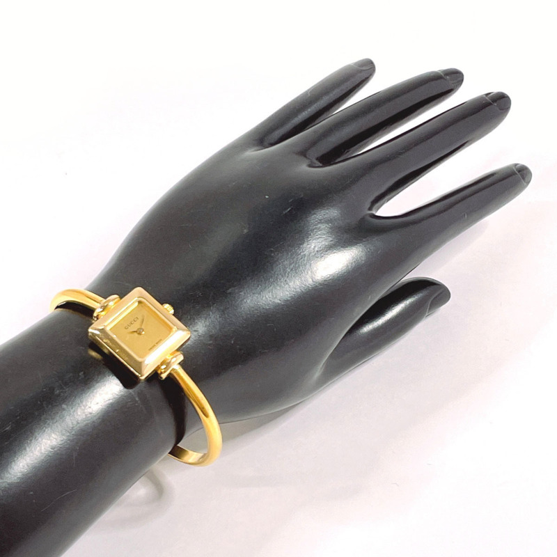 GUCCI 1900L 女士腕錶，不鏽鋼/不鏽鋼錶殼，金色石英機芯，錶盤-7