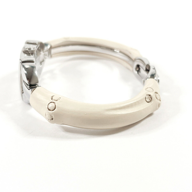 GUCCI 竹節手環腕錶 6800L，不鏽鋼/不鏽鋼，銀色，石英機芯，白色錶盤，女款-3