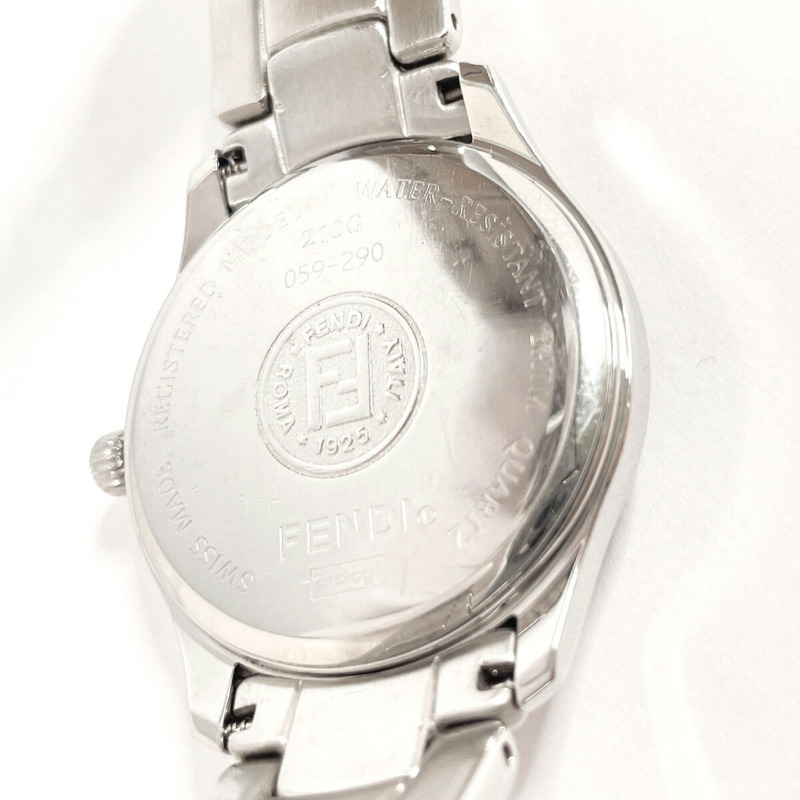 FENDI Horology 210G 男錶，不鏽鋼/不鏽鋼錶殼，銀色石英機芯，黑色錶盤-6