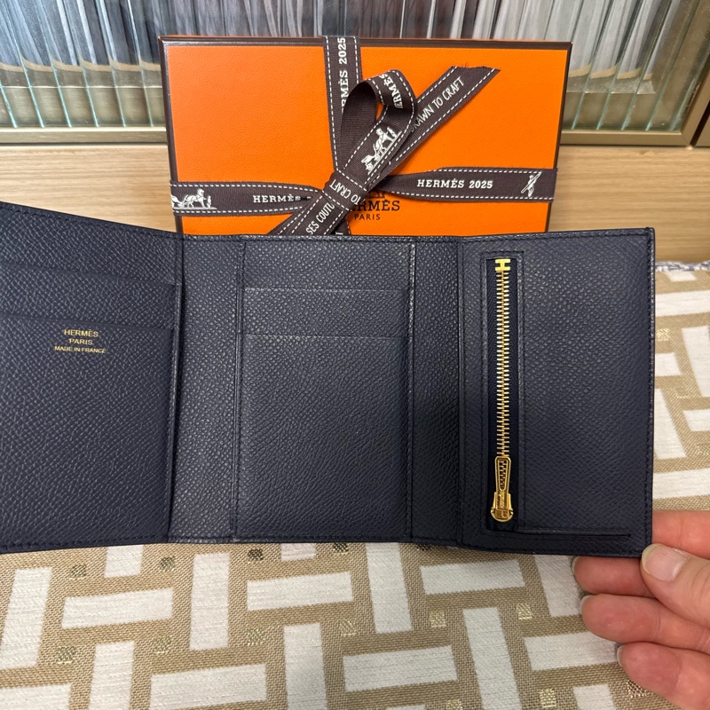 愛馬仕三摺銀包-5