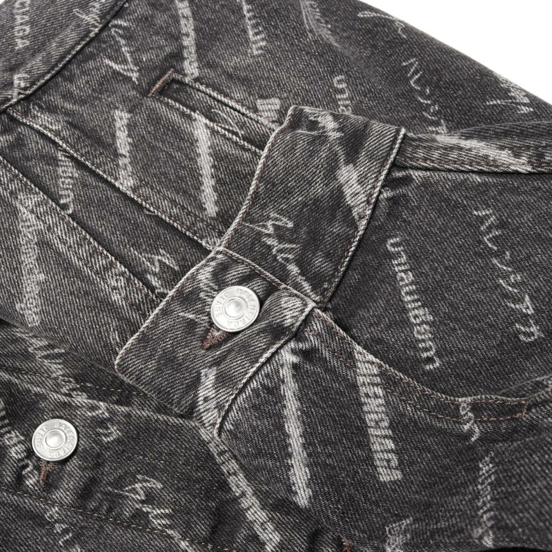 BALENCIAGA 全身logo大尺碼牛仔夾克,純棉材質,黑色,二手,男女通用-7