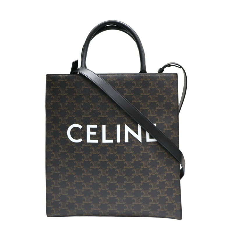 黑色 Triomphe帆布 Cabas 老花琴譜包 肩背包【CELINE 賽琳】-0