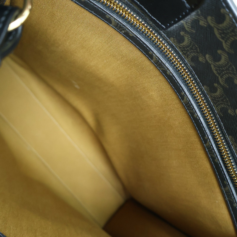 黑色 Triomphe帆布 Cabas 老花琴譜包 肩背包【CELINE 賽琳】-4