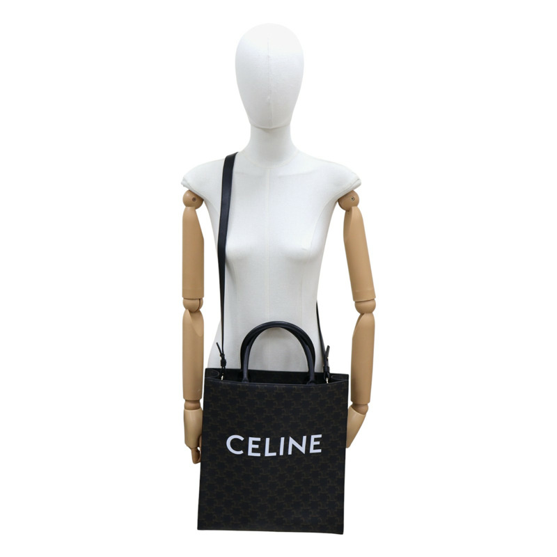 黑色 Triomphe帆布 Cabas 老花琴譜包 肩背包【CELINE 賽琳】-12