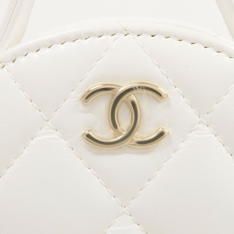 CHANEL 羊皮皮革2 Way Shoulder金扣手挽肩背兩用袋-10