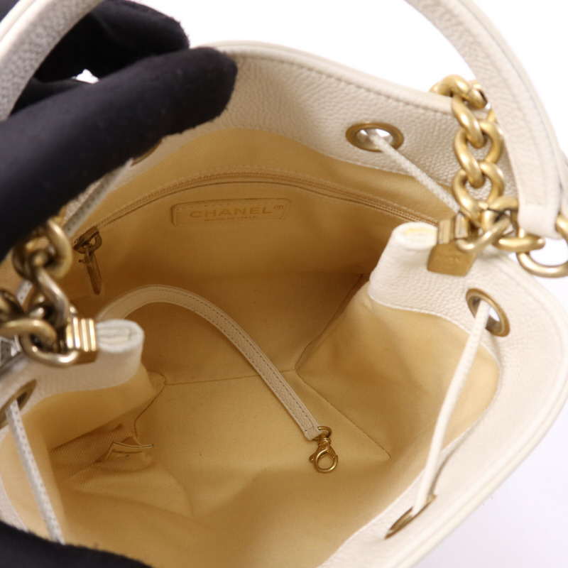 CHANEL 牛皮皮革Chain Shoulder Bag金扣鏈帶肩背袋-4