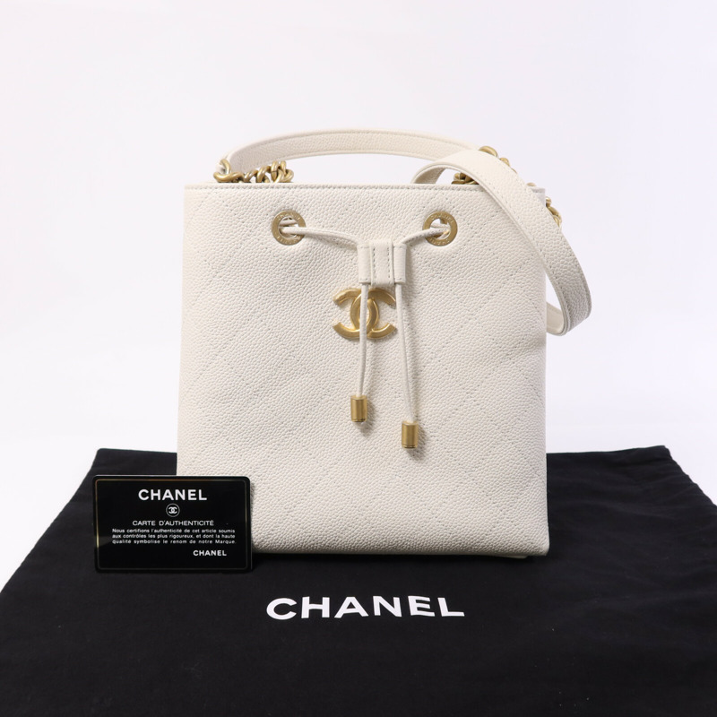 CHANEL 牛皮皮革Chain Shoulder Bag金扣鏈帶肩背袋-9