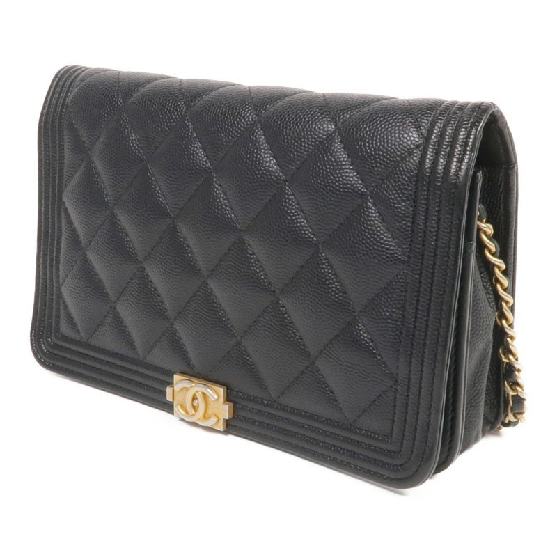 CHANEL 牛皮皮革WOC Wallet On Chain金扣鏈帶肩背袋-2