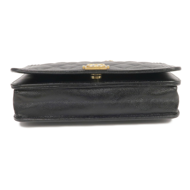 CHANEL 牛皮皮革WOC Wallet On Chain金扣鏈帶肩背袋-3