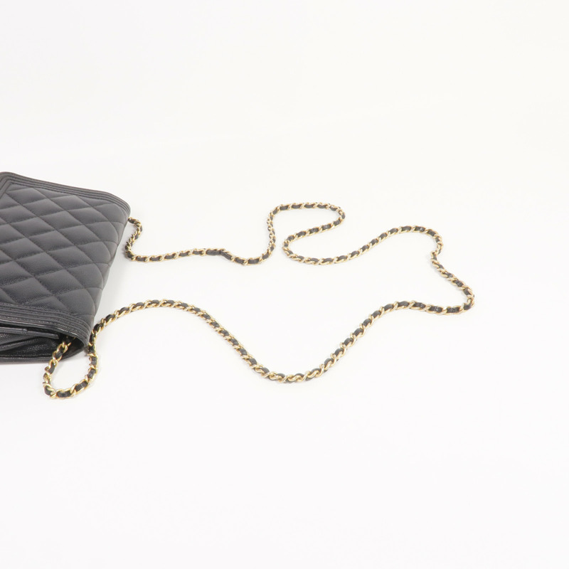 CHANEL 牛皮皮革WOC Wallet On Chain金扣鏈帶肩背袋-4