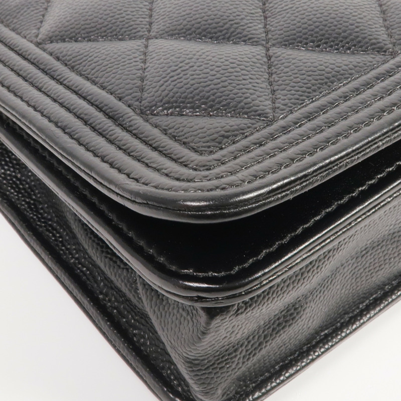 CHANEL 牛皮皮革WOC Wallet On Chain金扣鏈帶肩背袋-6