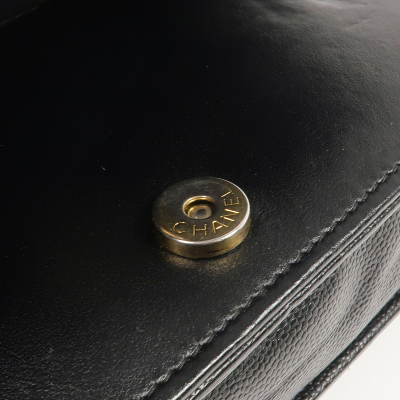 CHANEL 牛皮皮革WOC Wallet On Chain金扣鏈帶肩背袋-10