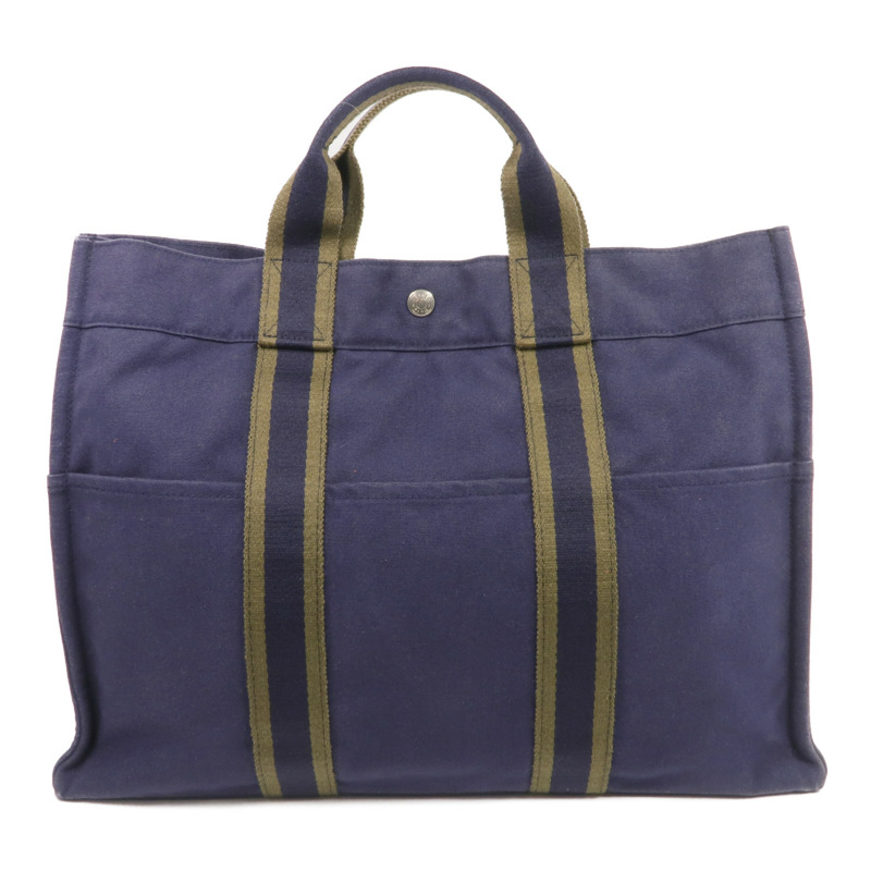 HERMES 帆布Herline MM銀扣手挽袋-1