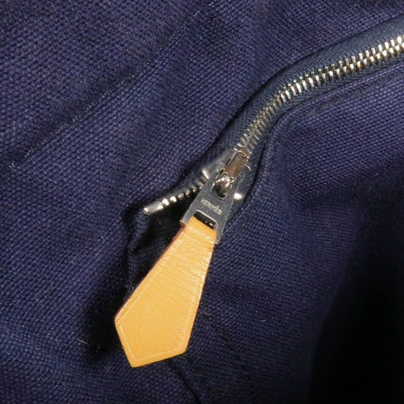 HERMES 帆布Herline MM銀扣手挽袋-13