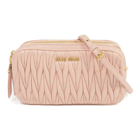 Miu Miu 羊皮皮革Matelasse Pouch金扣肩背袋