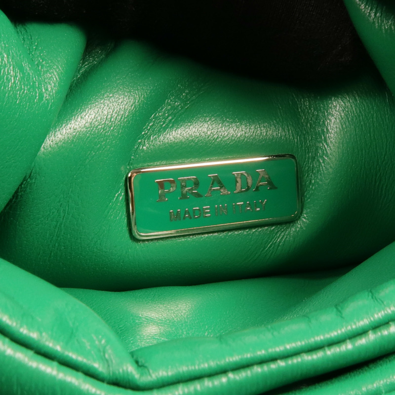 PRADA Nappa皮革Small Soft Padded Bag銀扣手挽肩背兩用袋-11