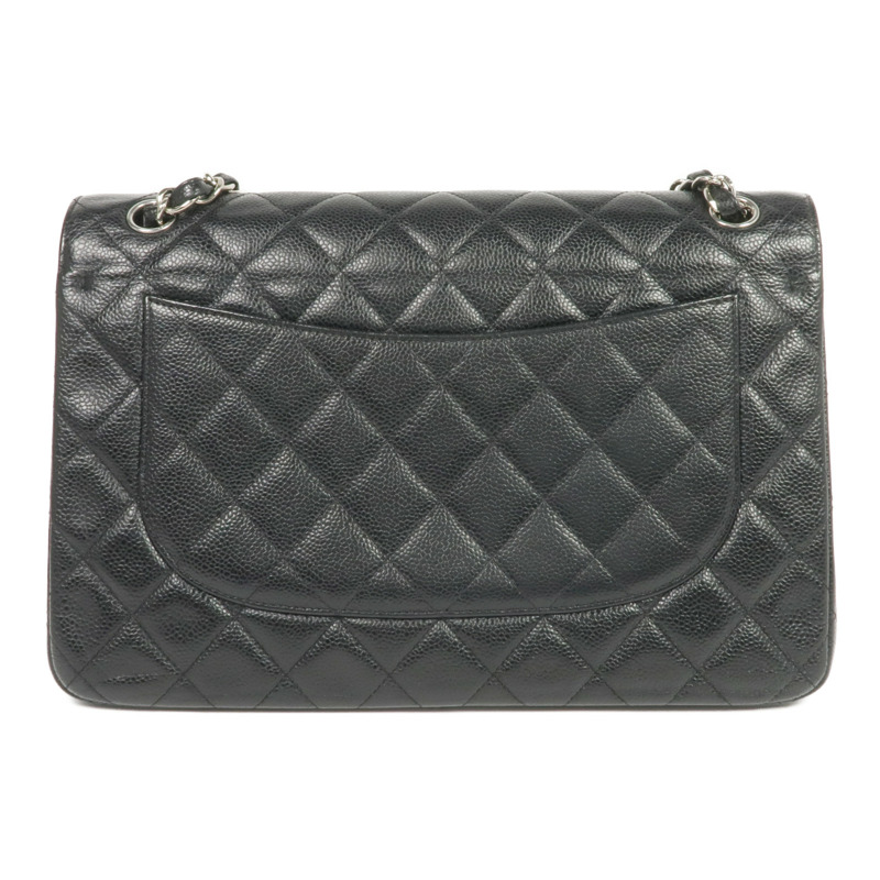 CHANEL 牛皮皮革Large Classic銀扣鏈帶肩背袋-1