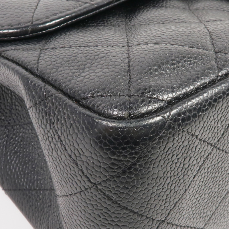 CHANEL 牛皮皮革Large Classic銀扣鏈帶肩背袋-6