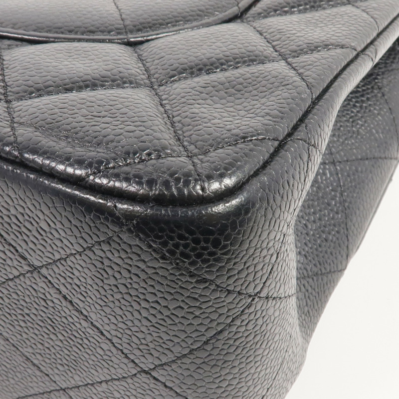 CHANEL 牛皮皮革Large Classic銀扣鏈帶肩背袋-7