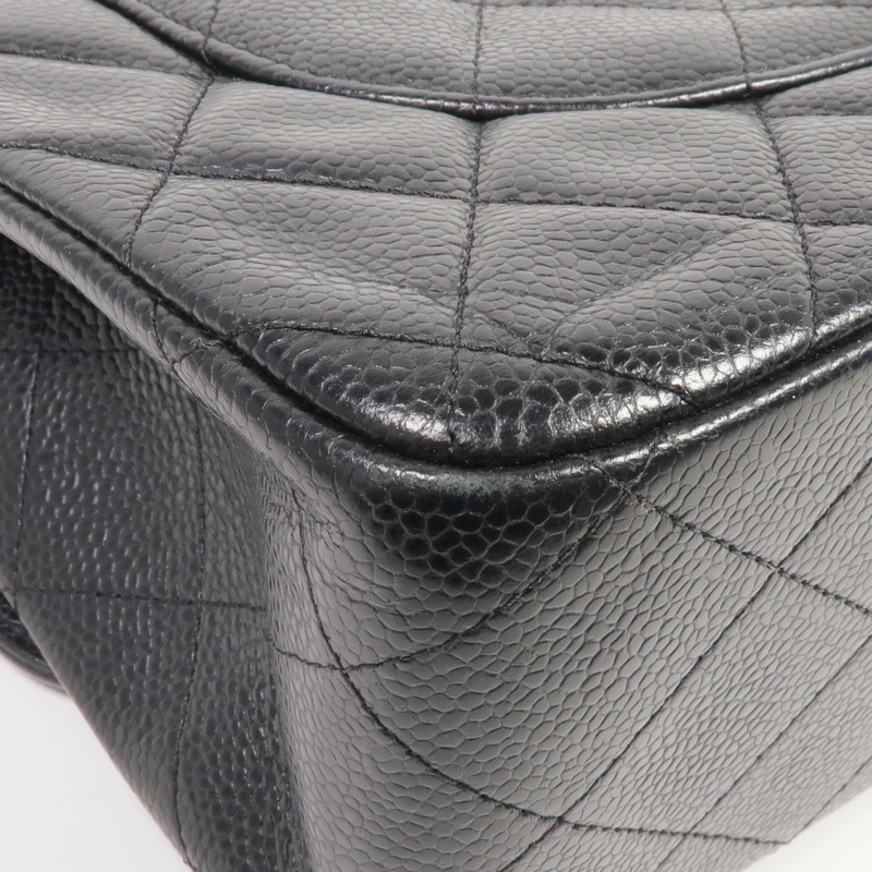 CHANEL 牛皮皮革Large Classic銀扣鏈帶肩背袋-8