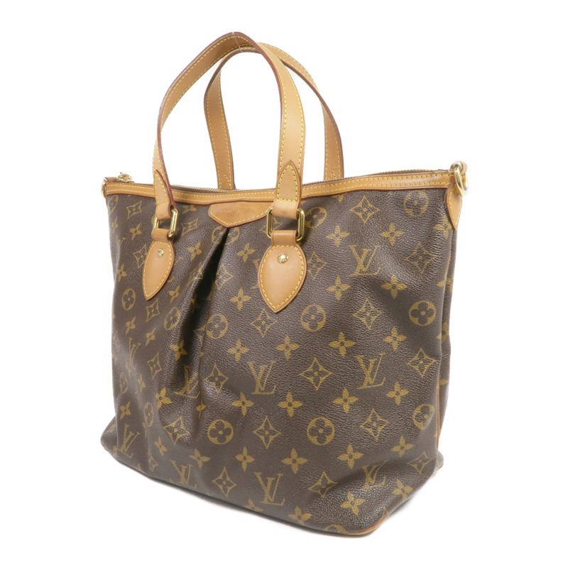 LOUIS VUITTON Monogram Palermo PM金扣手挽肩背兩用袋棕色-2
