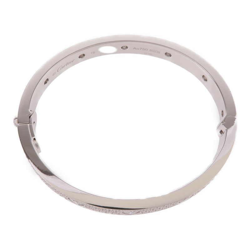 CARTIER 18K白金Love Bracelet Full Diamonds鑽石手鐲Cartier#16-3