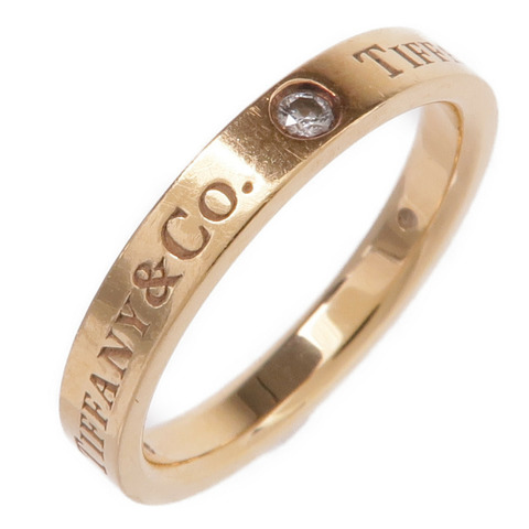 TIFFANY＆CO 18K玫瑰金Diamond Ring鑽石戒指US#5.75