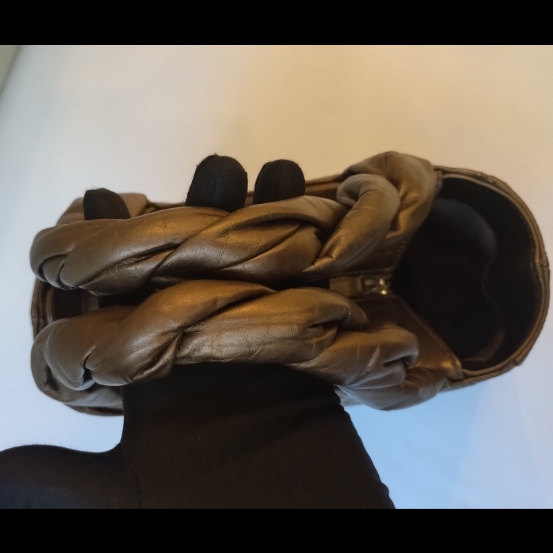 Chanel 古銅金皮革編織手提托特包-9