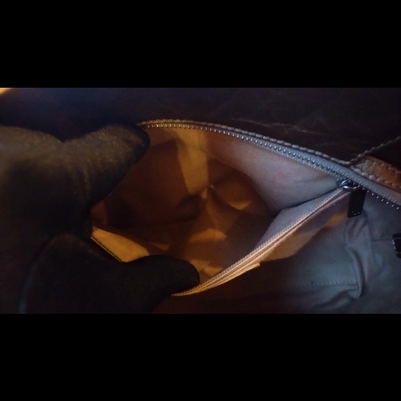 Chanel 古銅金皮革編織手提托特包-13