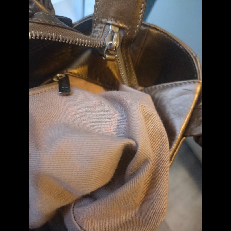 Chanel 古銅金皮革編織手提托特包-21