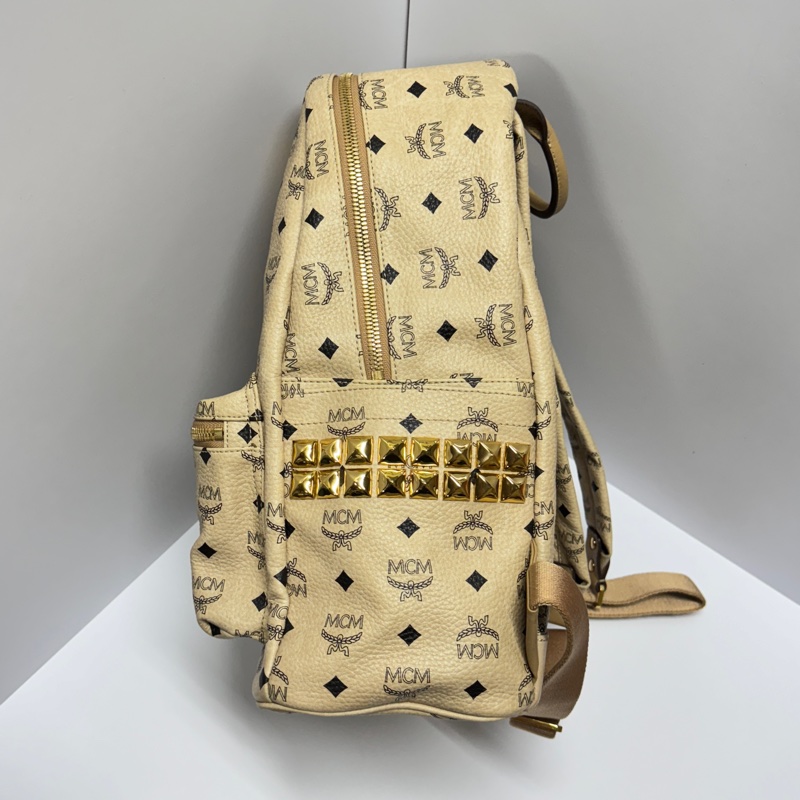 MCM 全牛皮高級款 牛皮革 後背包🎒 專櫃6萬多！-3