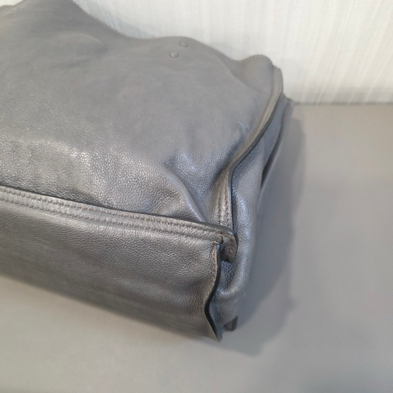 Prada藍標鐵灰色托特包-10