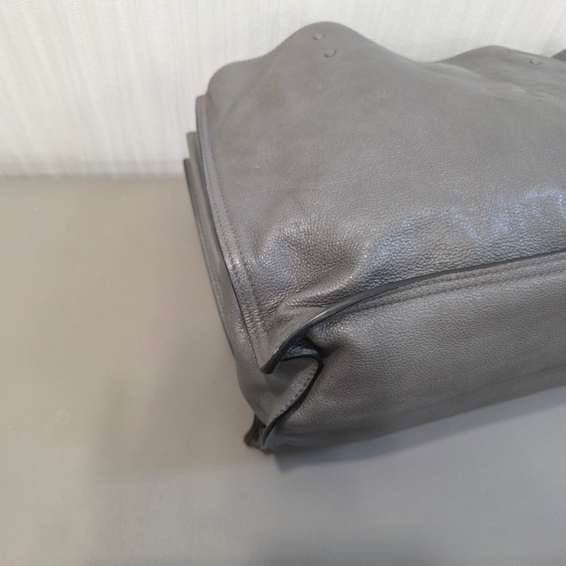 Prada藍標鐵灰色托特包-11