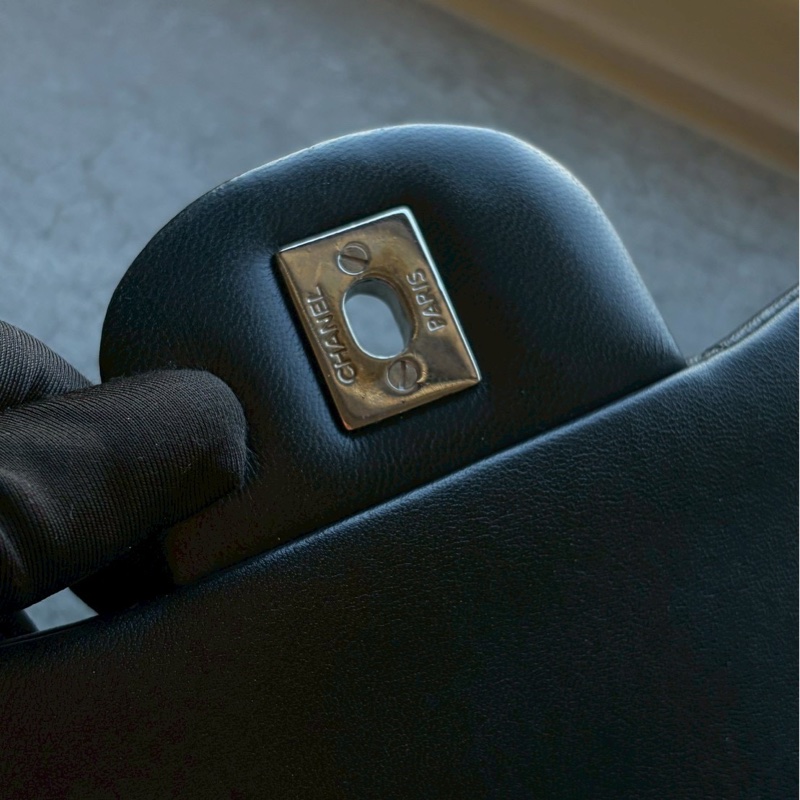 Chanel jumbo黑銀羊皮-13