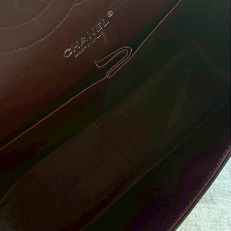 Chanel jumbo黑銀羊皮-15