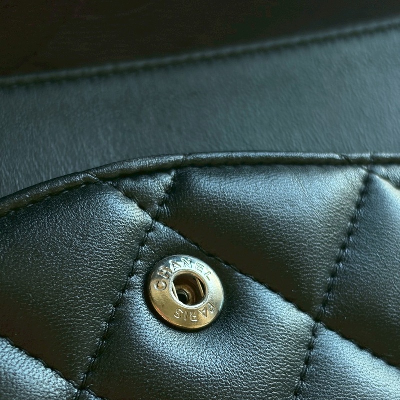 Chanel jumbo黑銀羊皮-18