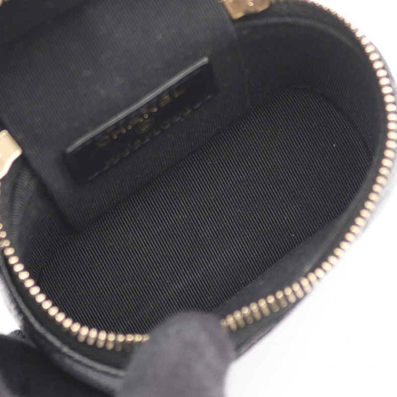 香奈兒女士魚子醬紋（粒面小牛皮）絎縫肩背包，黑色-2