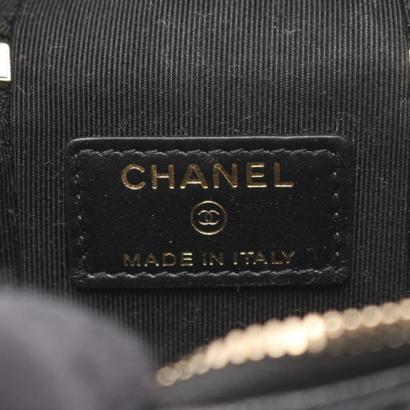 香奈兒女士魚子醬紋（粒面小牛皮）絎縫肩背包，黑色-3