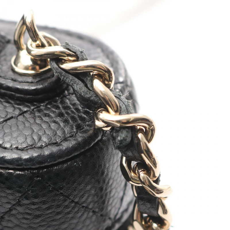 香奈兒女士魚子醬紋（粒面小牛皮）絎縫肩背包，黑色-8