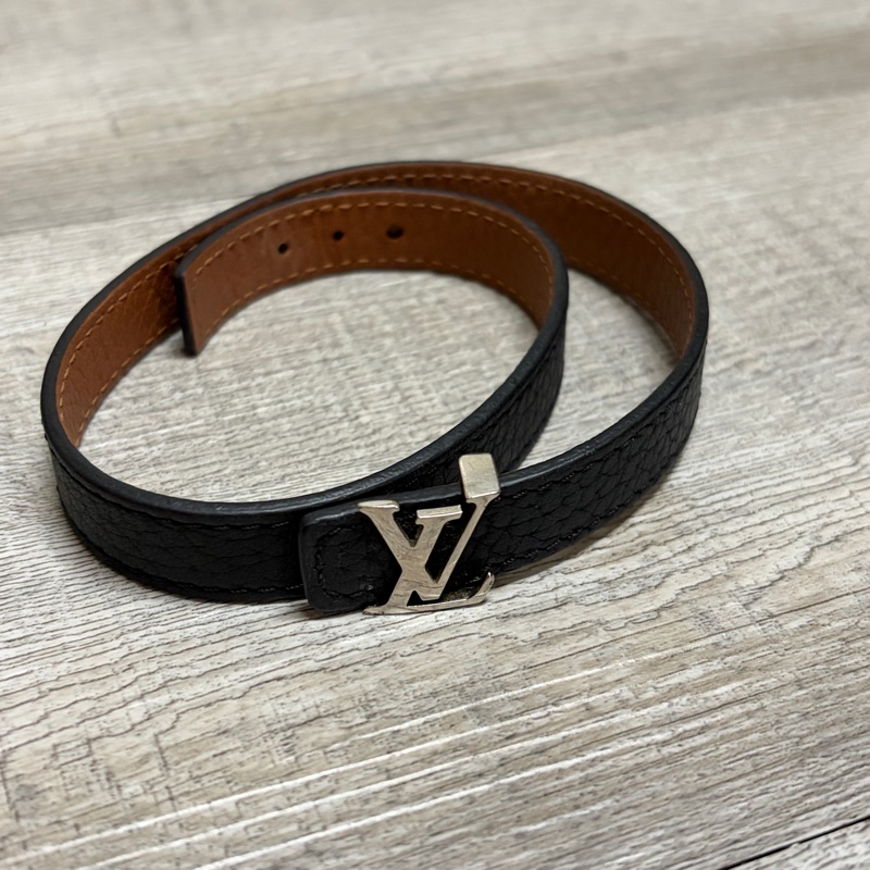 Lv黑銀皮革手環-2