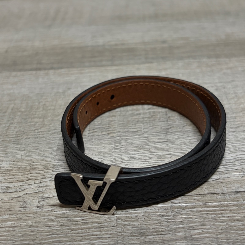 Lv黑銀皮革手環-7