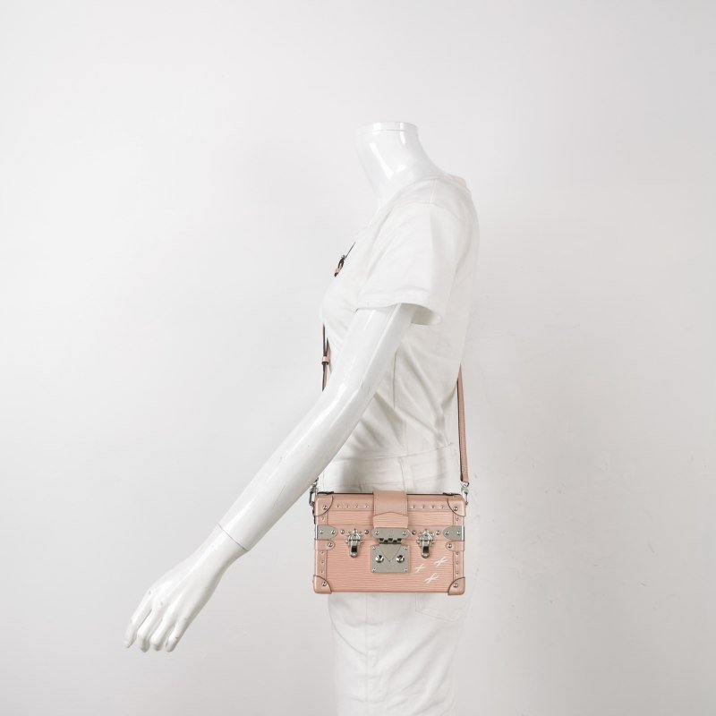 Louis Vuitton(LV)Petite Malle小盒子小號牛皮水波紋S-lock鎖扣斜挎包單肩包-1