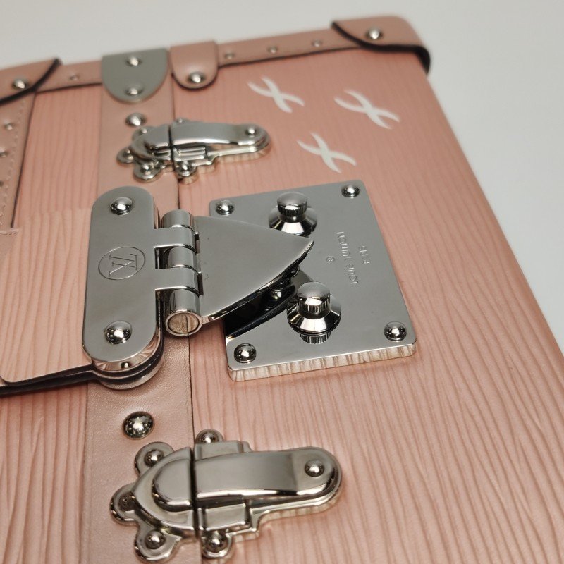 Louis Vuitton(LV)Petite Malle小盒子小號牛皮水波紋S-lock鎖扣斜挎包單肩包-11