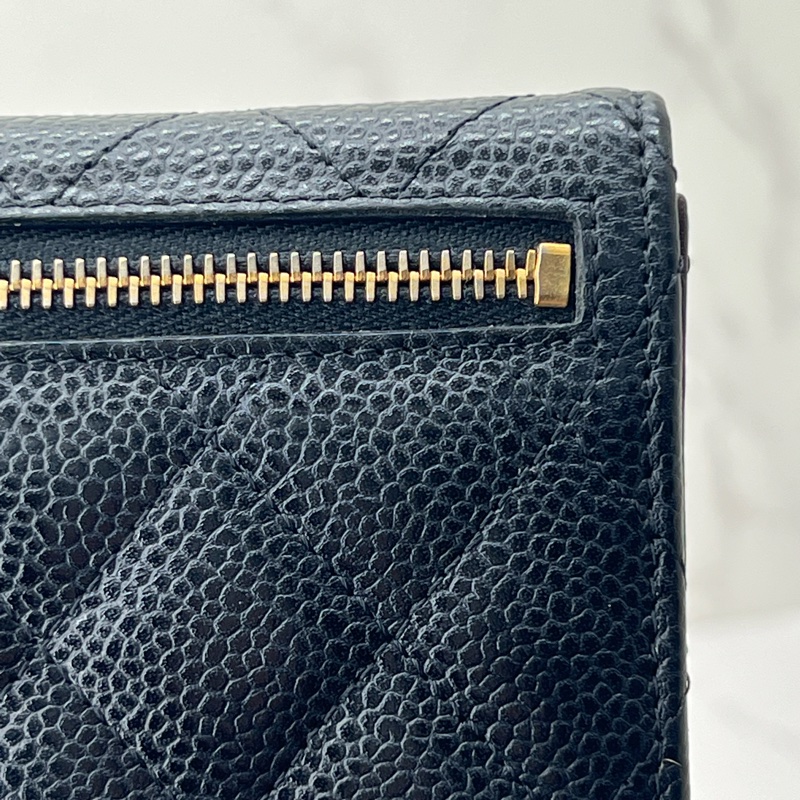 💗香緹國際精品💗 681 Chanel 黑金荔枝牛短夾-5