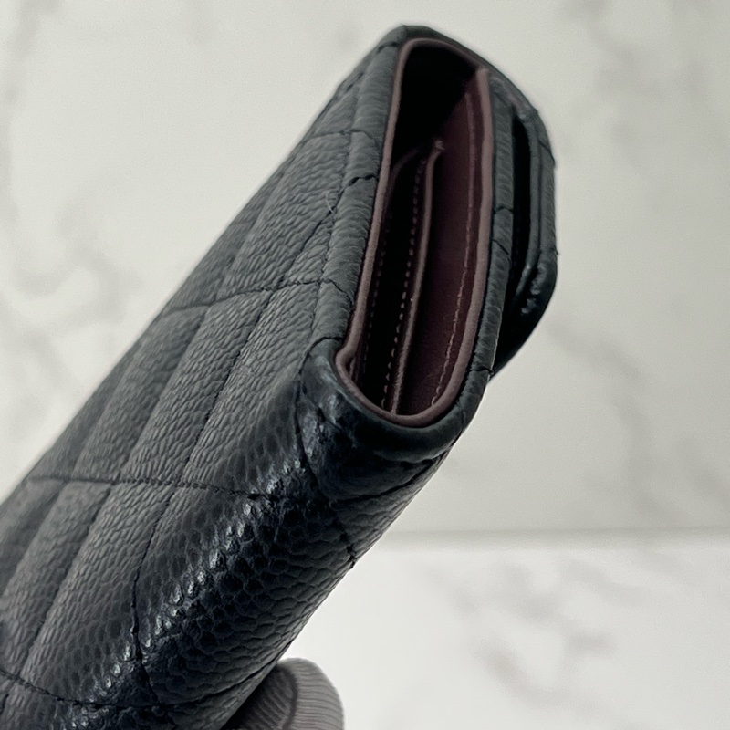 💗香緹國際精品💗 681 Chanel 黑金荔枝牛短夾-6