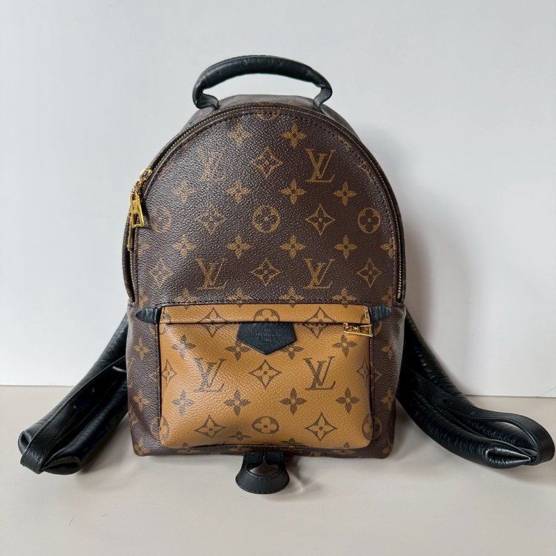 絕版 LV Palm Springs PM 焦糖 拼色 後背包 M43116 (M44870)-0