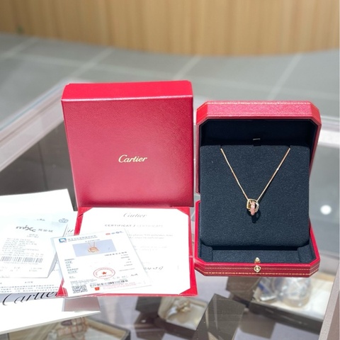 Cartier卡地亚 trinity box 粉蓝宝项链