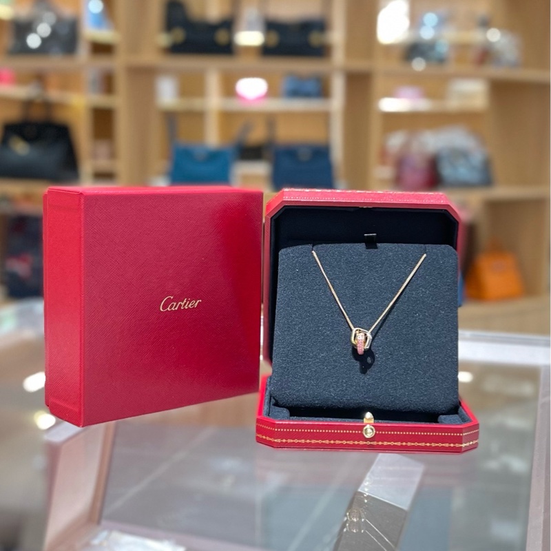 Cartier卡地亚 trinity box 粉蓝宝项链-3