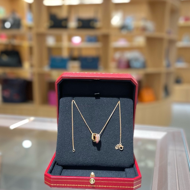 Cartier卡地亚 trinity box 粉蓝宝项链-4