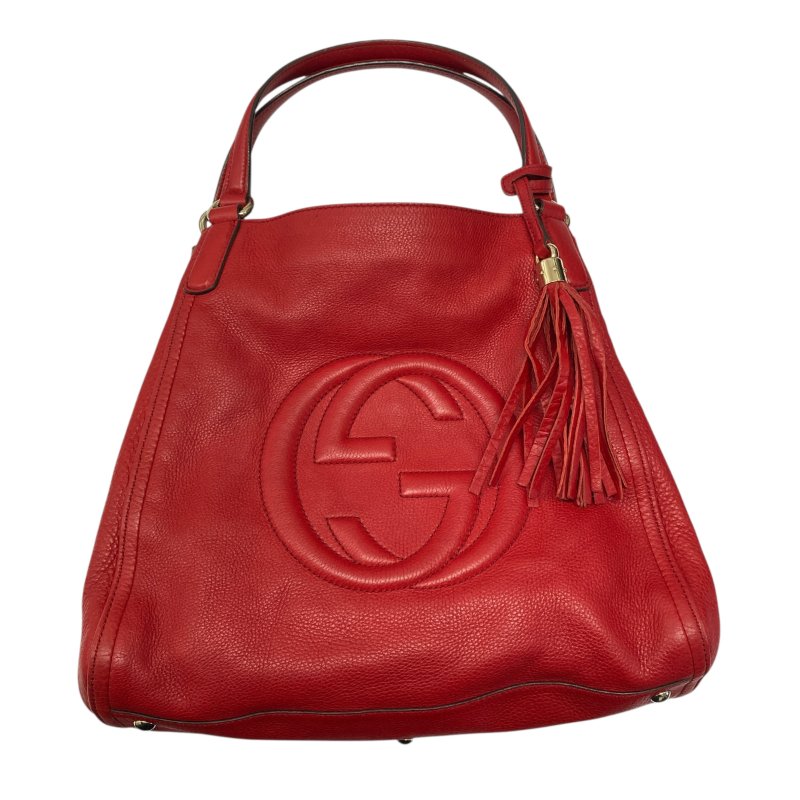 GUCCI 古馳 282309 SOHO TOTE 牛皮 紅色 托特包-0
